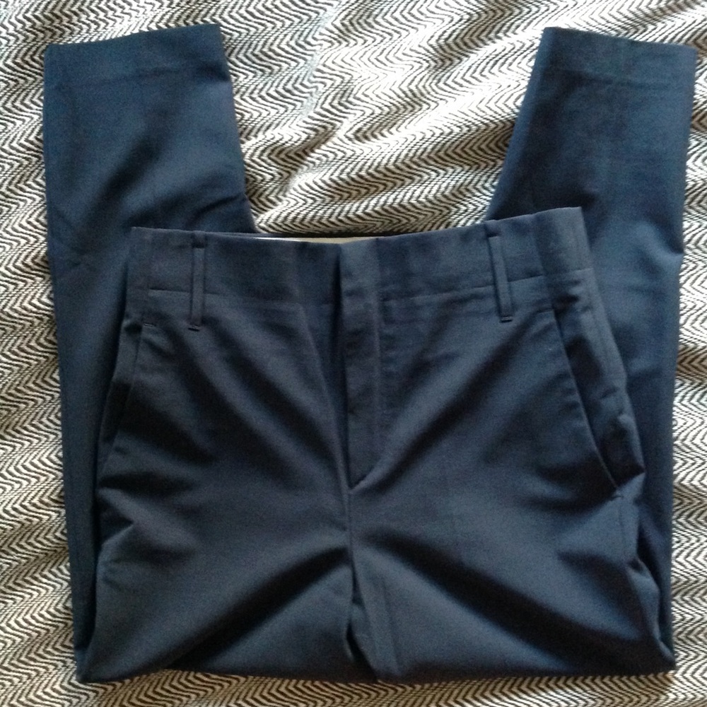 Zara High Waist Pants Trousers Work Slate S 2 4